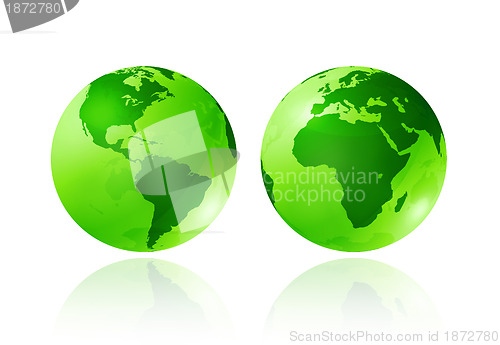 Image of green transparent globes