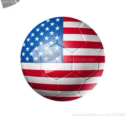 Image of Soccer football ball with USA flag