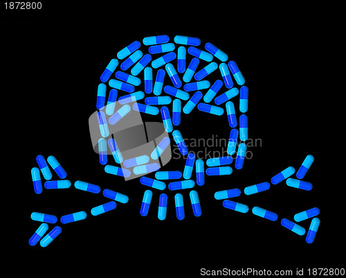 Image of Skull made of capsule pills