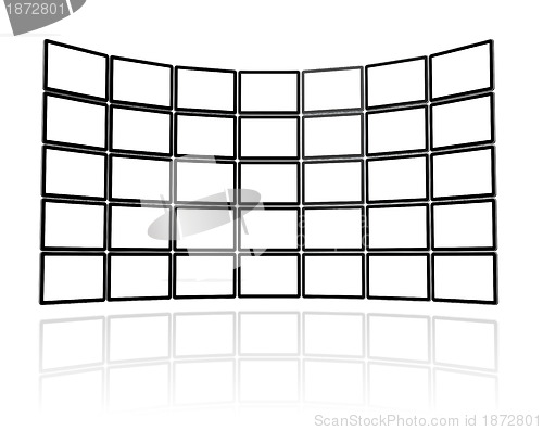 Image of Video wall made of flat tv screens