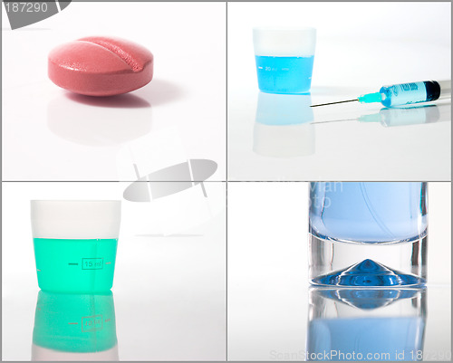 Image of Medical Collage with syringe, pills, etc