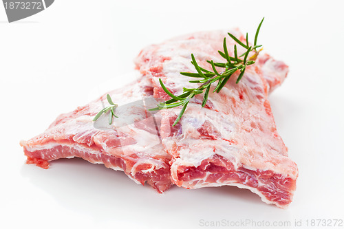 Image of Raw spare ribs with rosemary