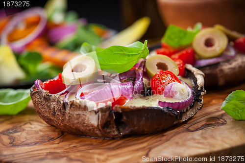 Image of Giant stuffed Portobello mushrooms  