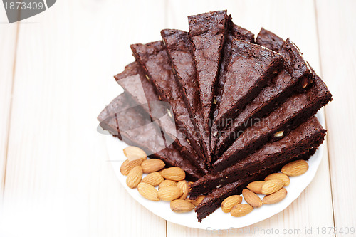 Image of brownie with almonds 