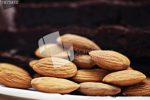 Image of brownie with almonds 