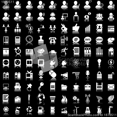 Image of business and office icon set