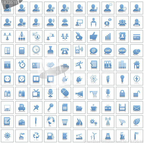 Image of business and office icon set