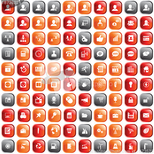 Image of business and office icon set