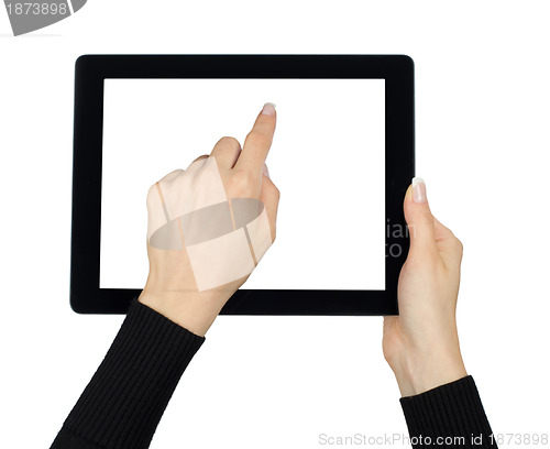 Image of hands with tablet computer 