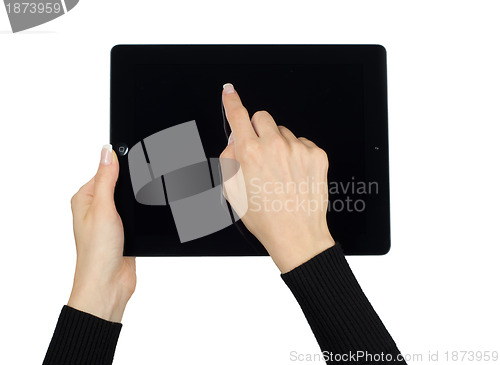 Image of hands with tablet computer 