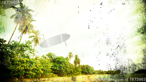 Image of Retro beach and blue sky for background