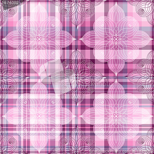 Image of Repeating pink checkered pattern