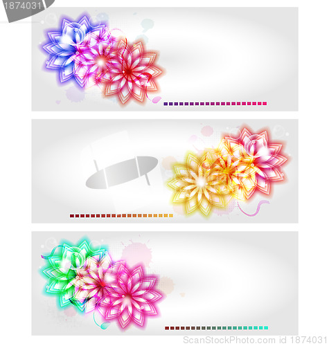 Image of Vector abstract flower banners