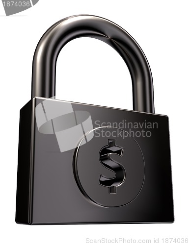 Image of padlock with dollar symbol