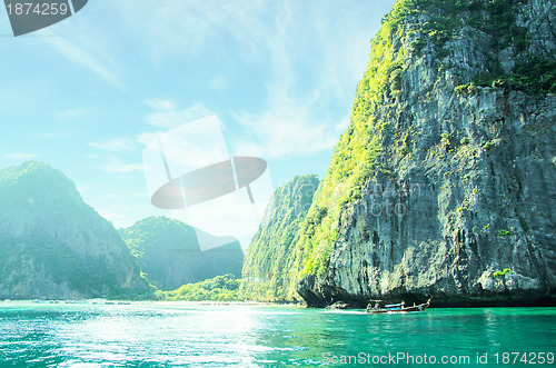 Image of rocks and sea in Krabi Thailand