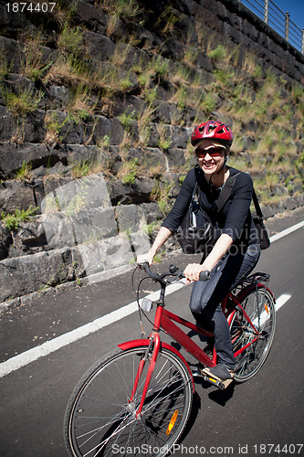Image of Woman cycling