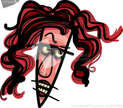 Image of angry woman caricature