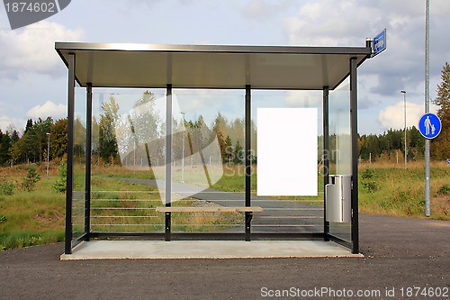 Image of Bus Stop Shelter with Blank Billboard