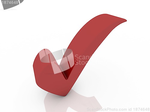 Image of Perfect 3d checkmark isolated on white 