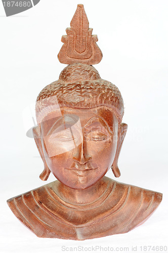 Image of Wooden buddha sculpture