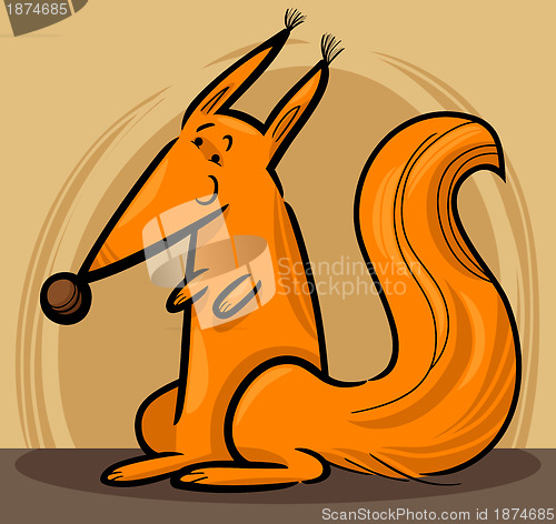 Image of Cartoon Illustration of red squirrel