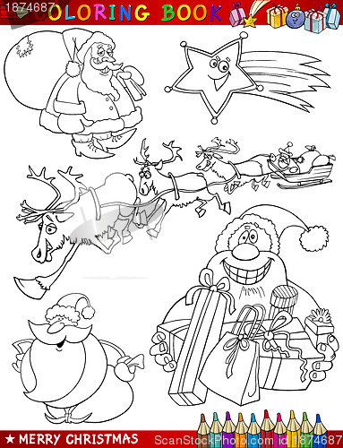 Image of Cartoon Christmas Themes for Coloring