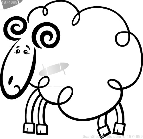 Image of Cartoon ram for coloring book