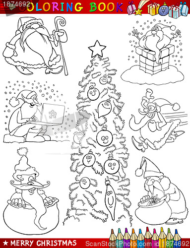 Image of Cartoon Christmas Themes for Coloring