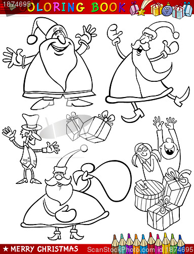 Image of Cartoon Christmas Themes for Coloring