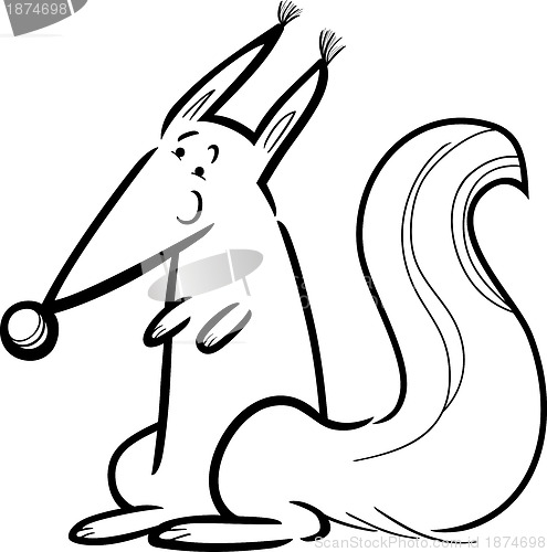 Image of Cartoon squirrel for coloring