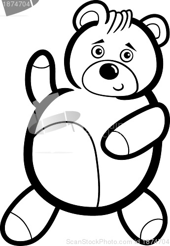 Image of Cartoon Teddy Bear for Coloring