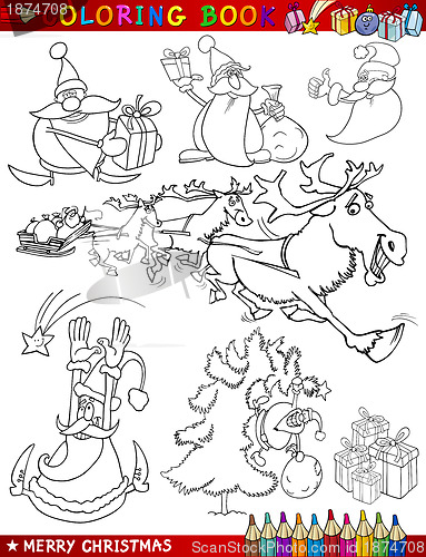 Image of Cartoon Christmas Themes for Coloring