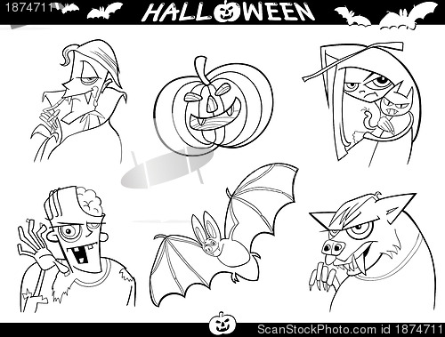 Image of Halloween Cartoon Themes for Coloring