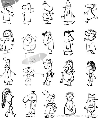 Image of doodle people set