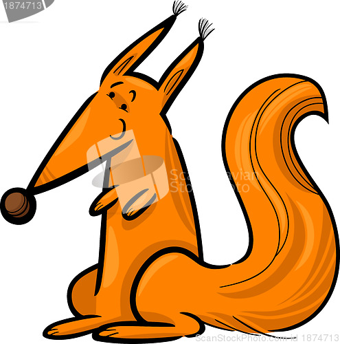 Image of Cartoon Illustration of red squirrel
