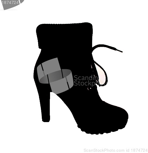 Image of The silhouette of high heeled women boot