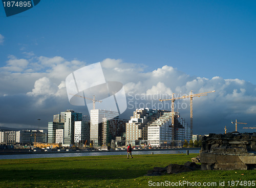 Image of New city seen from medieval ruins