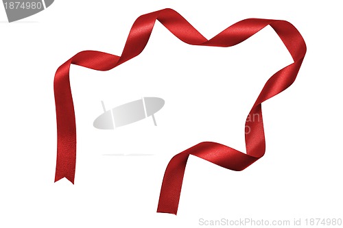 Image of Shiny red satin ribbon