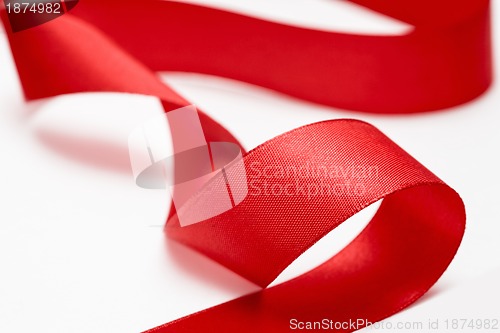 Image of Shiny red satin ribbon