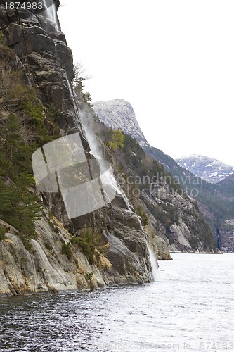 Image of steep rock at coast in norway