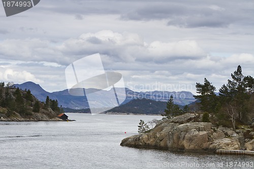 Image of landscape in norway with islands