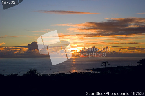 Image of Sunset over Kailua Kona Bay, Hawaii