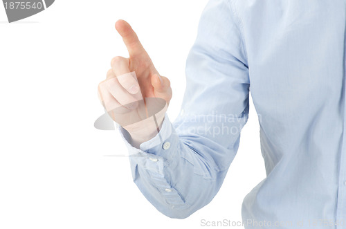 Image of hand touching screen