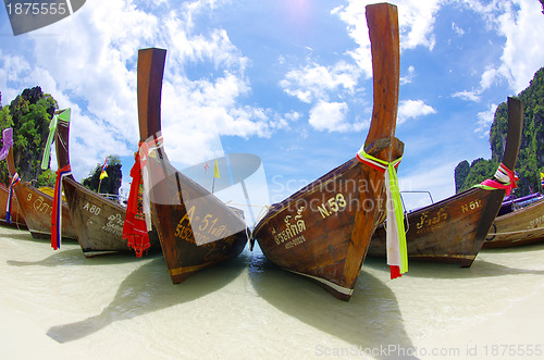 Image of  longtail boats, Andaman Sea