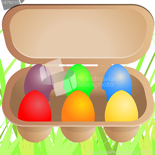 Image of Easter eggs in cardboard box