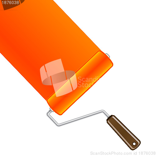 Image of Orange paint roller background