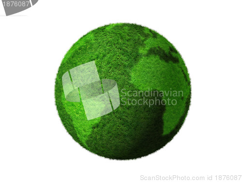 Image of 3D green grass globe