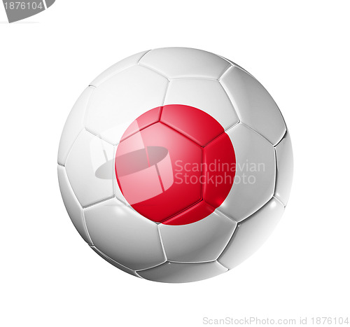 Image of Soccer football ball with Japan flag