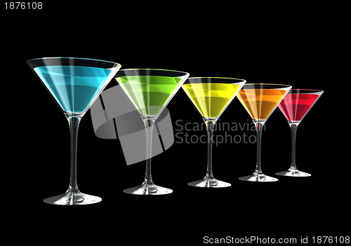 Image of 3D cocktail glasses