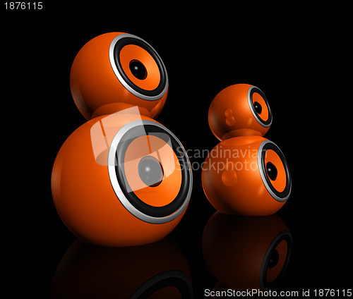 Image of orange speaker balls